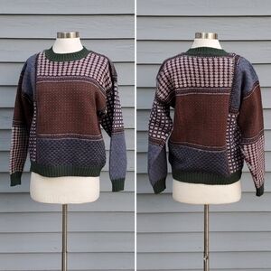 Vintage 90s y2k Woolrich Fair Isle lcelandic Ski Apres Pullover Wool Sweater Md
